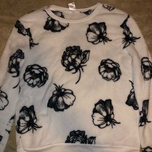 floral fluffy sweater
